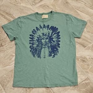 Ralph Lauren Blue Short Sleeve Tee with Native Design